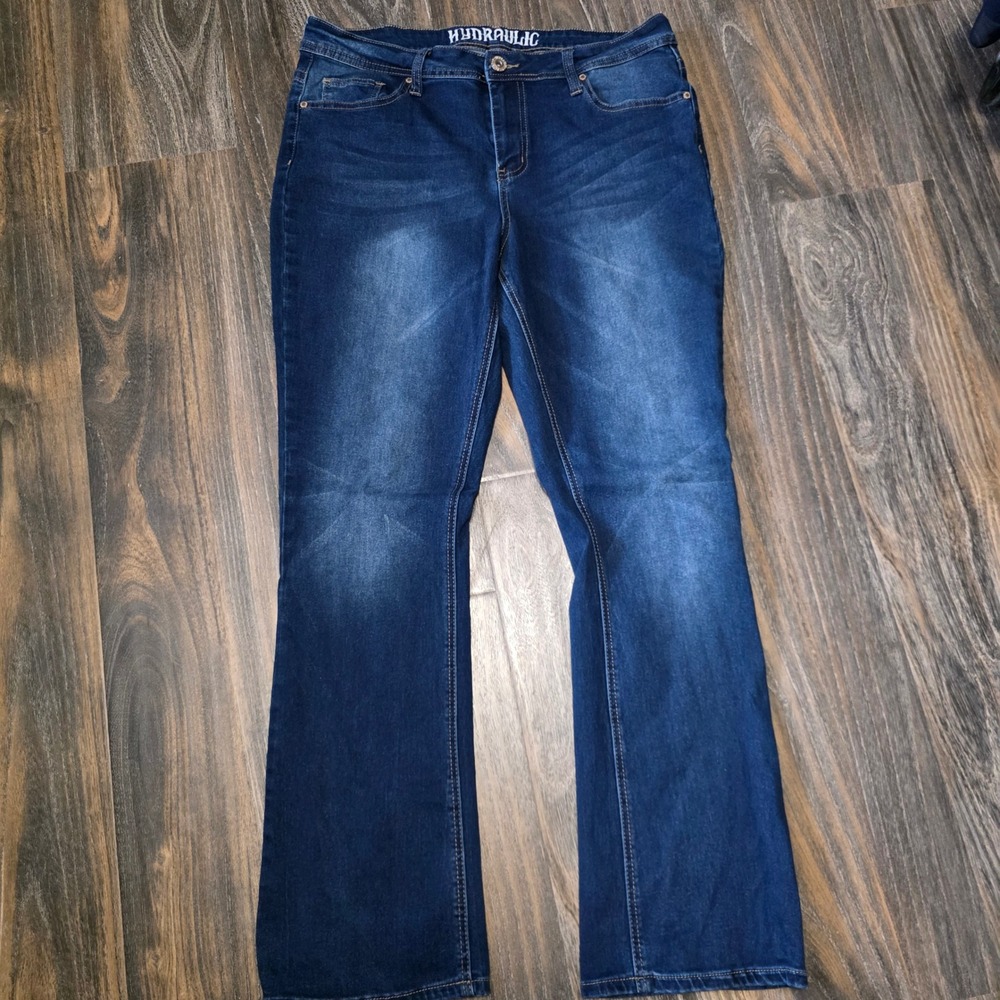 Hydraulic Nolita Mid Rise Curvy Micro Boot Jeans Dark Wash Blue HM311133M 14